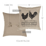 Farmstead Charcoal Poultry Pillow-Lange General Store