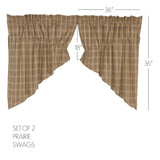 Farmstead Charcoal Prairie Swag Curtains