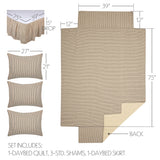Farmstead Charcoal Ticking Stripe Daybed Quilt Set-Lange General Store