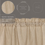 Farmstead Charcoal Ticking Stripe Prairie Swag Curtains