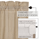 Farmstead Charcoal Ticking Stripe Prairie Swag Curtains