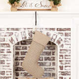 Farmstead Charcoal Ticking Stripe Stocking-Lange General Store