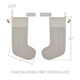 Farmstead Charcoal Ticking Stripe Stocking-Lange General Store