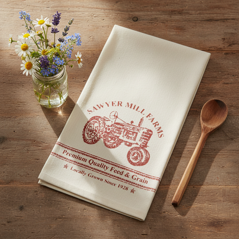 Farmstead Red Kitchen Towel - Tractor-Lange General Store