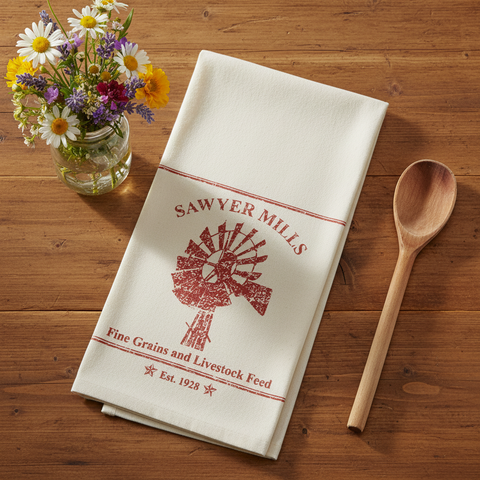 Farmstead Red Kitchen Towel - Windmill-Lange General Store
