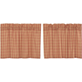Sawyer Mill Red Plaid Tier Curtains 24"-Lange General Store