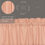Farmstead Red Ticking Stripe Cotton Panel Curtains-Lange General Store