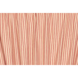 Farmstead Red Ticking Stripe Cotton Panel Curtains-Lange General Store