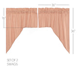 Farmstead Red and Tan Ticking Stripe Swag Curtains