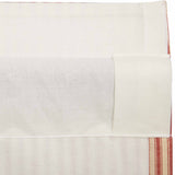 Farmstead Red and Tan Ticking Stripe Swag Curtains