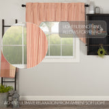 Farmstead Red and Tan Ticking Stripe Swag Curtains