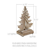 Feathered Finish Winter Pine Wooden Tree-Lange General Store
