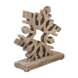 Feathered Finish Wooden Snowflake Natural-Lange General Store