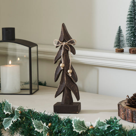 Festive Boughs Dark Wooden Trees-Lange General Store