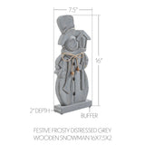 Festive Frosty Distressed Grey Wooden Snowman-Lange General Store