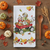 Fetching Fall Wagon Pups Terry Towel