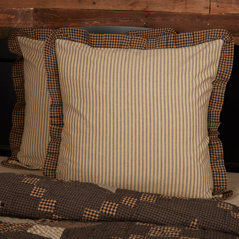 Five Point Star Ticking Stripe Euro Sham