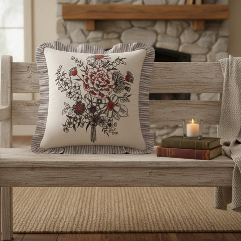 Fleurette Floral Bouquet Pillow-Lange General Store
