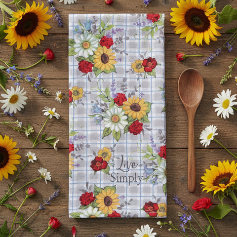 Flower Market Floral Toss Terry Towel