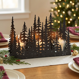 Forest Tops Candle Holder in a Christmas table setting
