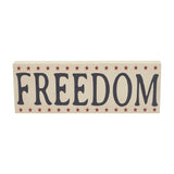 Freedom w/Red Stars on Creme Block Sign-Lange General Store