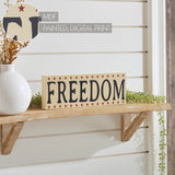 Freedom w/Red Stars on Creme Block Sign-Lange General Store
