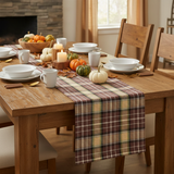 Fall tablescape with the Friar Brown Plaid Table Runner