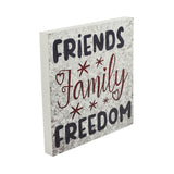 Friends Family Freedom Galvanized Metal Block Sign-Lange General Store