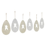 Galvanized Metal Easter Egg Prim Star Ornament Set-Lange General Store