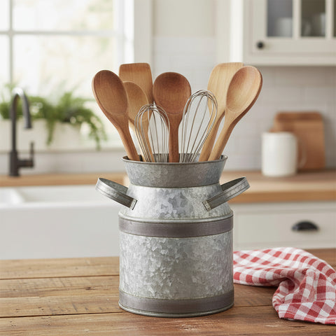 Galvanized Milk Can Utensil Crock-Lange General Store