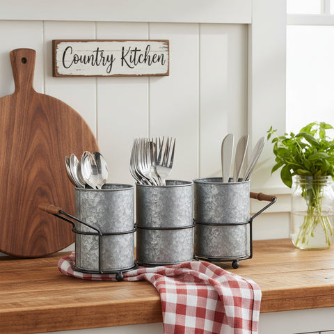 Galvanized Utensil Caddy-Lange General Store
