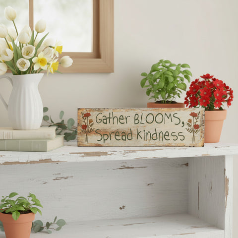 Gather Blooms Spread Kindness Wall Sign-Lange General Store