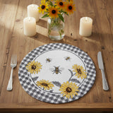 Gingham Bee & Flowers Braided Placemat-Lange General Store