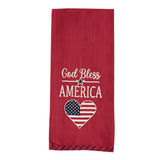 God Bless America Flag Heart Dishtowel-Lange General Store