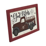 God Bless America Red Truck Bunting & Fireworks Wall Sign-Lange General Store