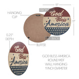 God Bless America Round Wall Hanging-Lange General Store