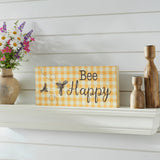Buzzy Bees Bee Happy Honey Check Wall Sign-Lange General Store