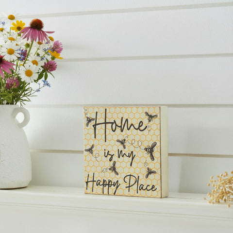 Buzzy Bees Home Is My Happy Place Block Sign-Lange General Store