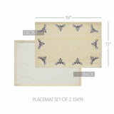 Buzzy Bees Placemat Set of 2-Lange General Store