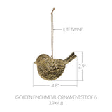 Golden Finch Metal Ornament Set of 6-Lange General Store