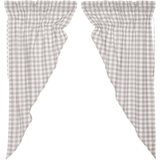 Annie Grey Buffalo Check Prairie Curtains-Lange General Store