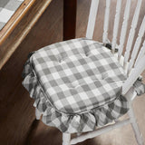 Grace Ann Check Ruffled Chair Pad-Lange General Store