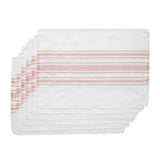Grain Sack Stripe Coral Placemats-Lange General Store