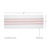 Grain Sack Stripe Coral Table Runners-Lange General Store