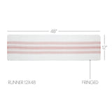 Grain Sack Stripe Coral Table Runners-Lange General Store