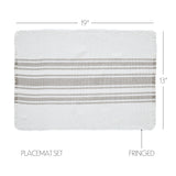 Grain Sack Stripe Grey Placemats-Lange General Store