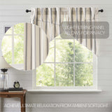 Graycie Grain Sack Grey & Creme Stripe Prairie Swags