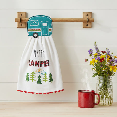 Happy Camper Hang-Up Kitchen Towel-Lange General Store