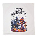 Happy Halloween Haunted House Fall Throw Pillow-Lange General Store