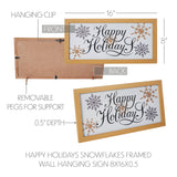 Happy Holidays Snowflakes Framed Sign-Lange General Store